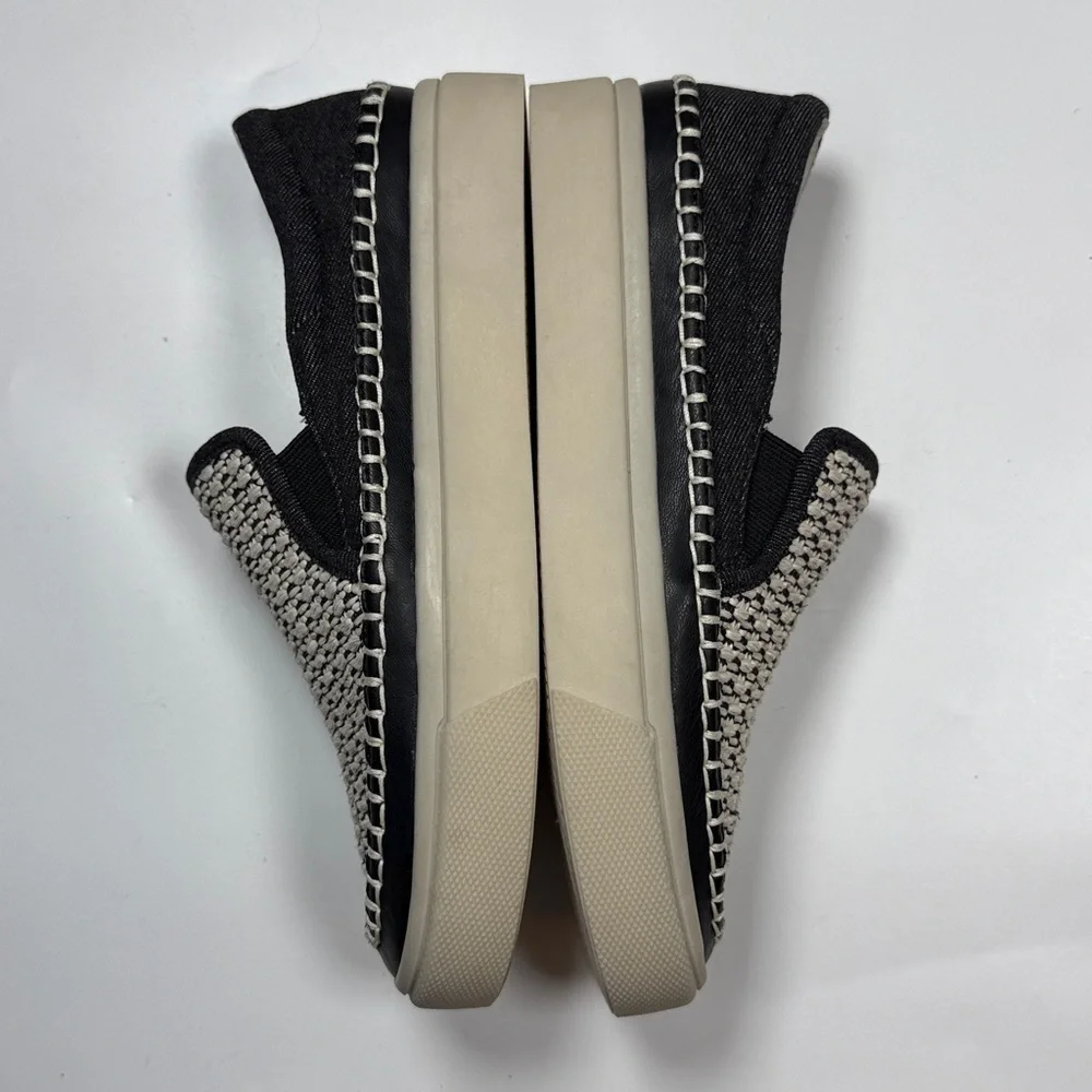DOLCE VITA Saydi Slip-on Platform Sneaker In Ivory and Black Woven S-503 Sz 8.5